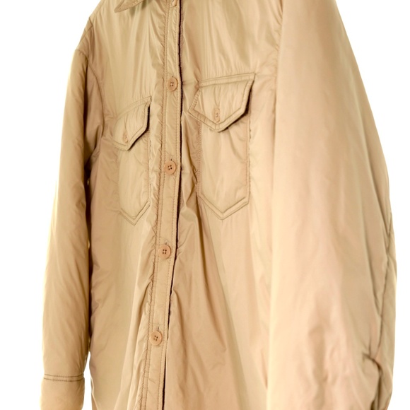Aritzia Wilfred Free Ganna Insulated Vegan Down Tan Jacket Shirt Shacket XS Cozy - Picture 6 of 11